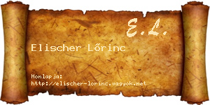 Elischer Lőrinc névjegykártya